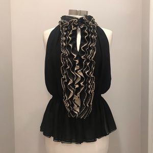 Beautiful multilayer organza and lace ruffle top